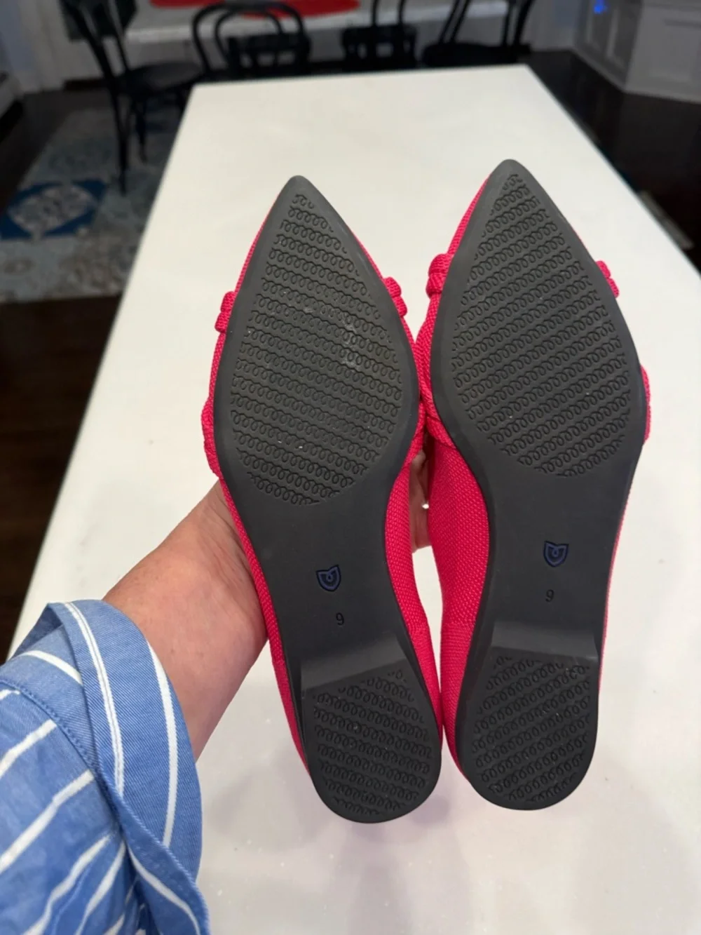 Rothy's Women’s Flats The Knot Point II Starfish Pink “In Love Sole” Sz 9 NEW - Picture 9 of 12